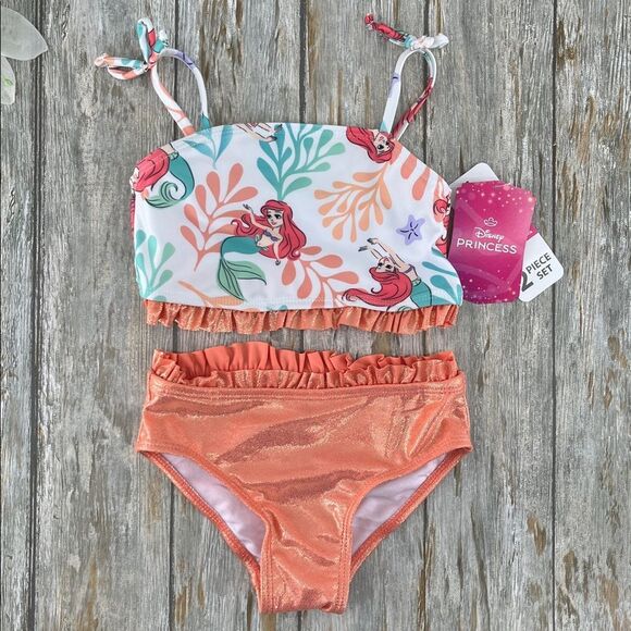 Toddler Little Mermaid Tankini & Rashguard Swimsuit 2, 2-pc Sets  Size 2T - Picture 4 of 11